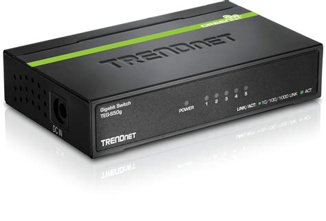 trendnet 5-port unmanaged gigabit greennet desktop metal housing switch teg-s50g|trendnet greennet 5 port switch.